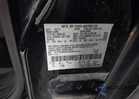 2016 Ford F-250 Lariat from USA, damaged, VIN 1FT7W2B65GEA57303